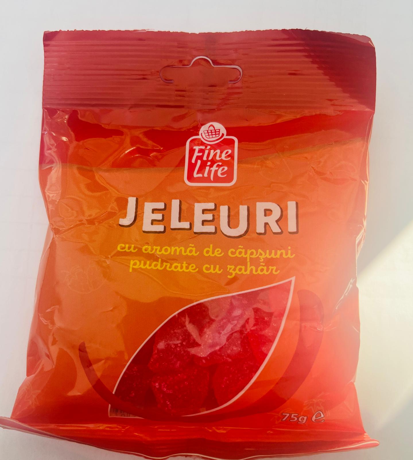 FINE LIFE JELEURI CU AROMA DE CAPSUNI PUDRATE CU ZAHAR 75G