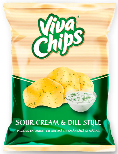 VIVA CHIPS CU AROMA DE SMANTANA SI MARAR 100G