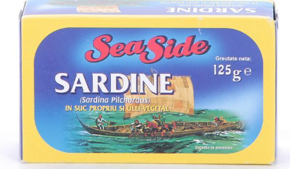 SEA SIDE SARDINE IN SUC PROPRIU SI ULEI VEGETAL 125G