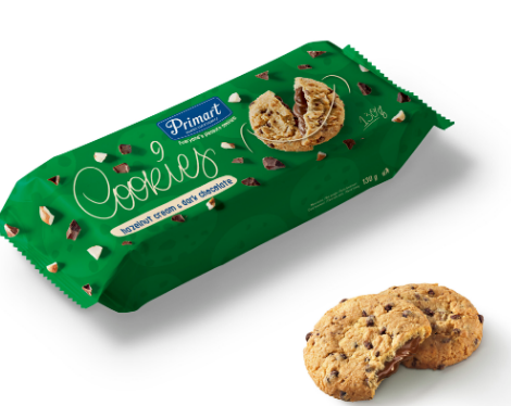 PRIMART COOKIES CU ALUNE & CIOCOLATA 130G