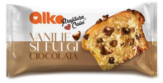 ALKA PRAJITURA CASEI CU VANILIE SI FULGI DE CIOCOLATA 60G