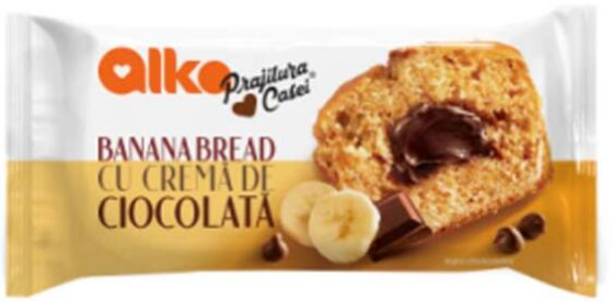 ALKA PRAJITURA CASEI BANANA BREAD CU CREMA DE CIOCOLATA 55G