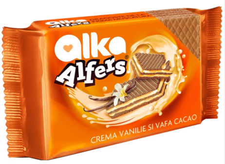 ALKA ALFERS CU CREMA DE VANILIE SI VAFA CACAO 170G